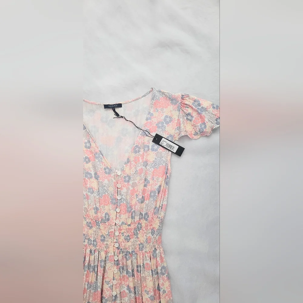 NWT! Luxe Bobi Anthro Pastel Chic Floral Print Ruffled Cottagecore Maxi Dress XS - Picture 4 of 16